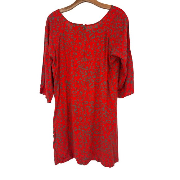 Escapada Womens Red Animal Print Dress size large L 3/4 Sleeve - Picture 2 of 4